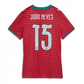 Portugal Joao Neves #15 Hjemme skjorte til dame VM 2026 Kortermet
